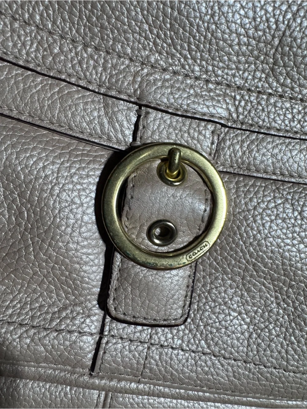 Coach Penelope Buckle bag Beige leather tote